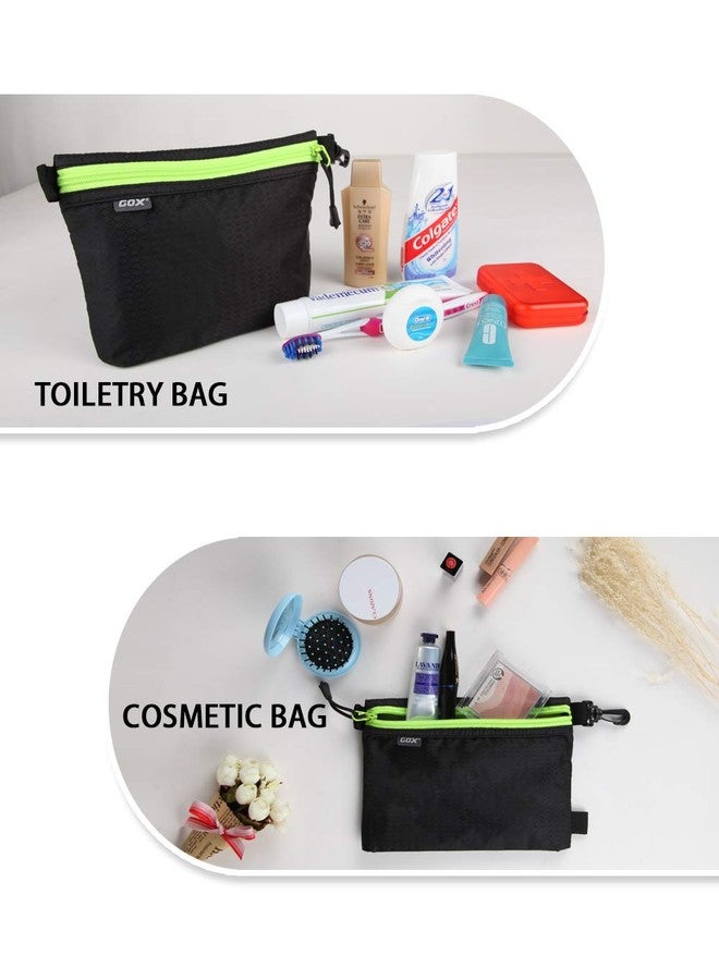 GOX Ultra Light Carry On Zipper Pouch Toiletry Bag Packing Sack Makeup Bag Digital bag (Black) - Image 3
